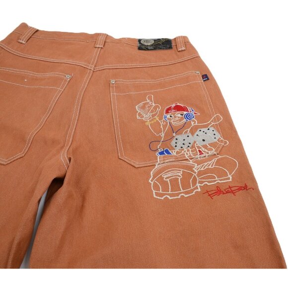 Rare! VTG 90s BLUEBOY Jean Shorts W34 L26 Skating Hip Hop Cartoon Graphic - Picture 5 of 14